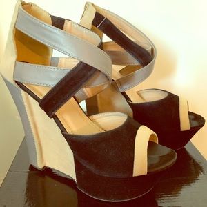 Criss Cross Strap Wedges